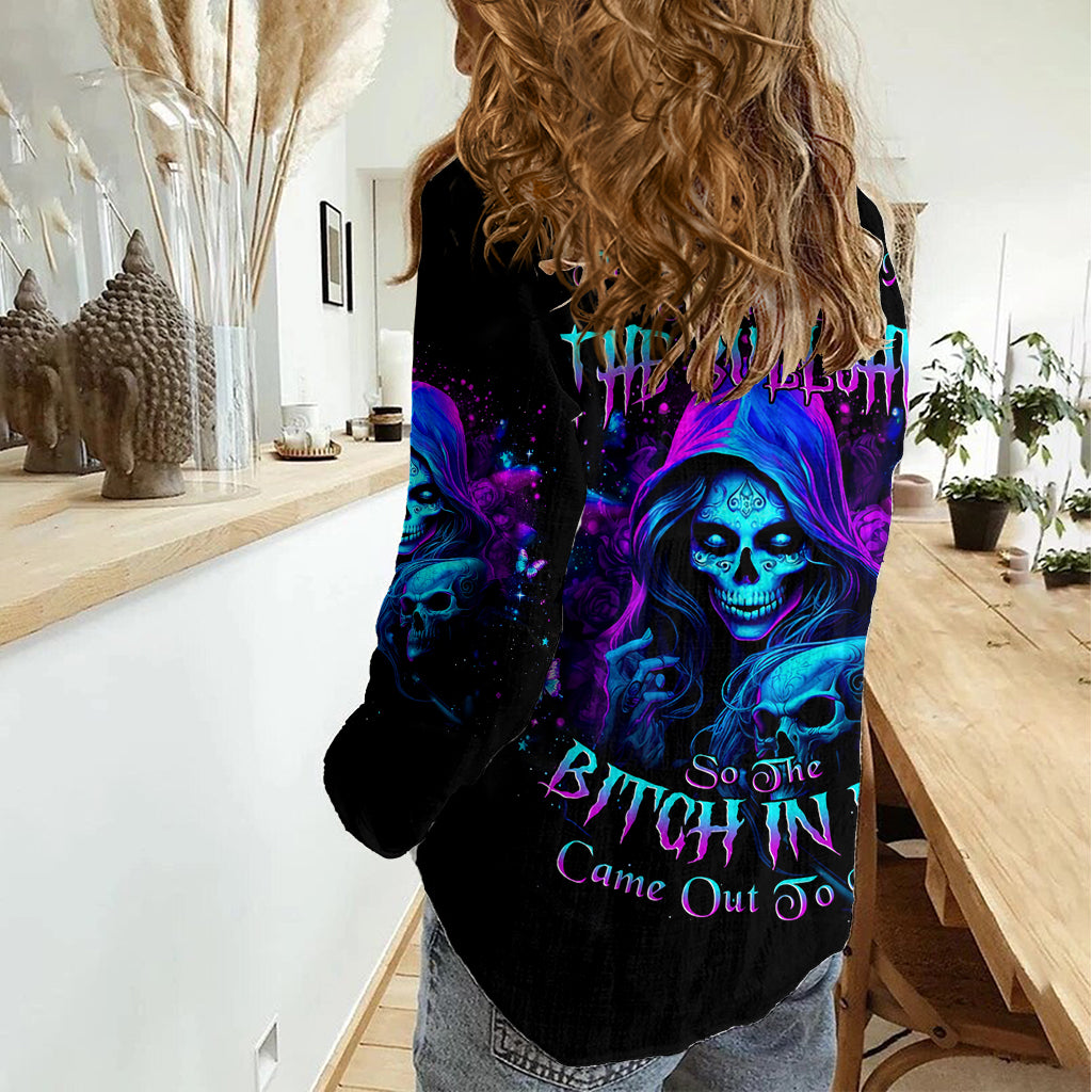 Witch Skull Women Casual Shirt The Good Girl In Me Got Tired Of The Bullshit - Wonder Print Shop