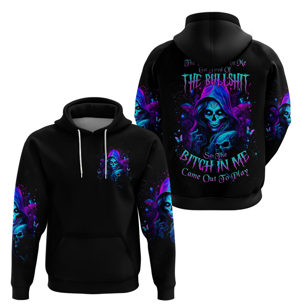 Witch Skull Zip Hoodie The Good Girl In Me Got Tired Of The Bullshit - Wonder Print Shop