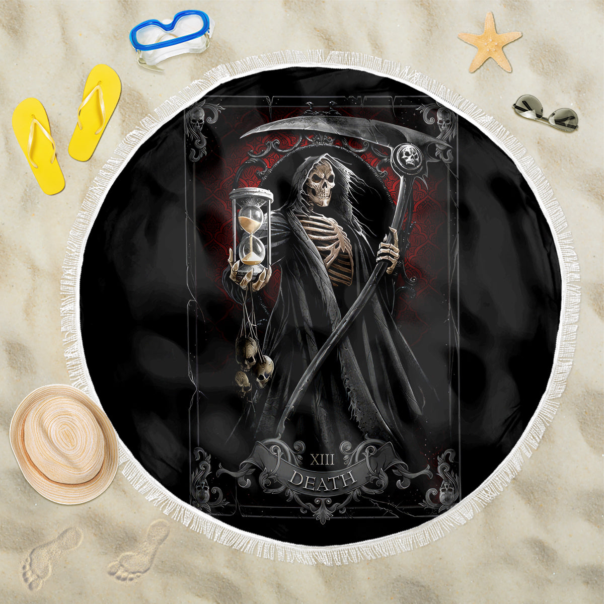 Skull Beach Blanket Death Reaper Arcana - Wonder Print Shop