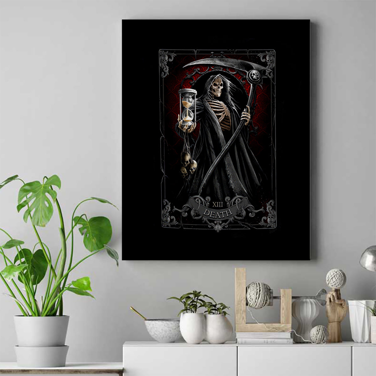 Skull Canvas Wall Art Death Reaper Arcana - Wonder Print Shop