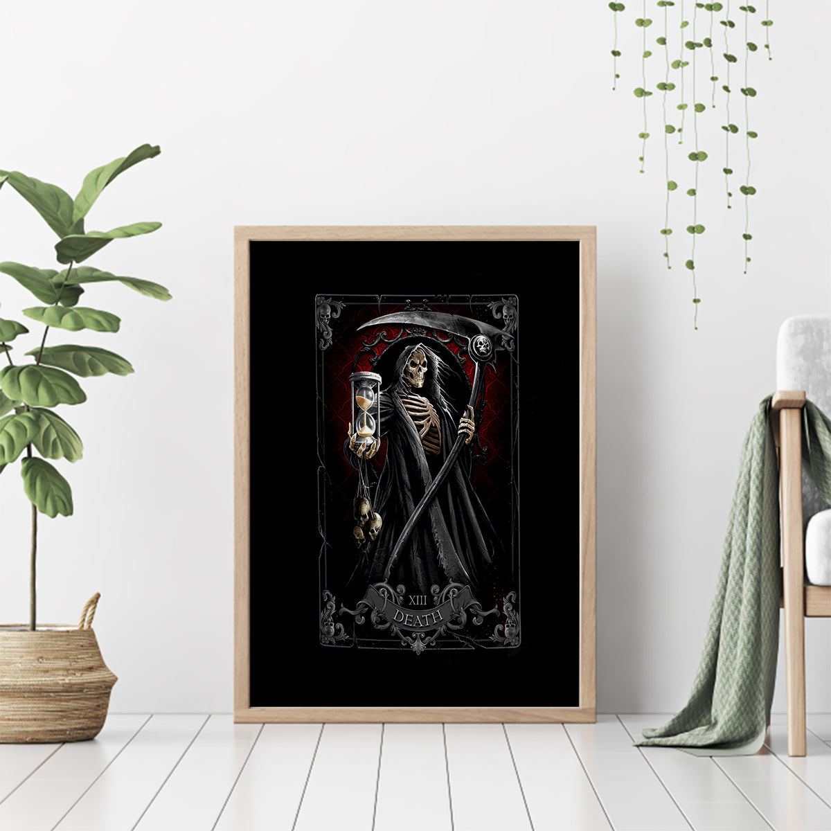 Skull Canvas Wall Art Death Reaper Arcana - Wonder Print Shop
