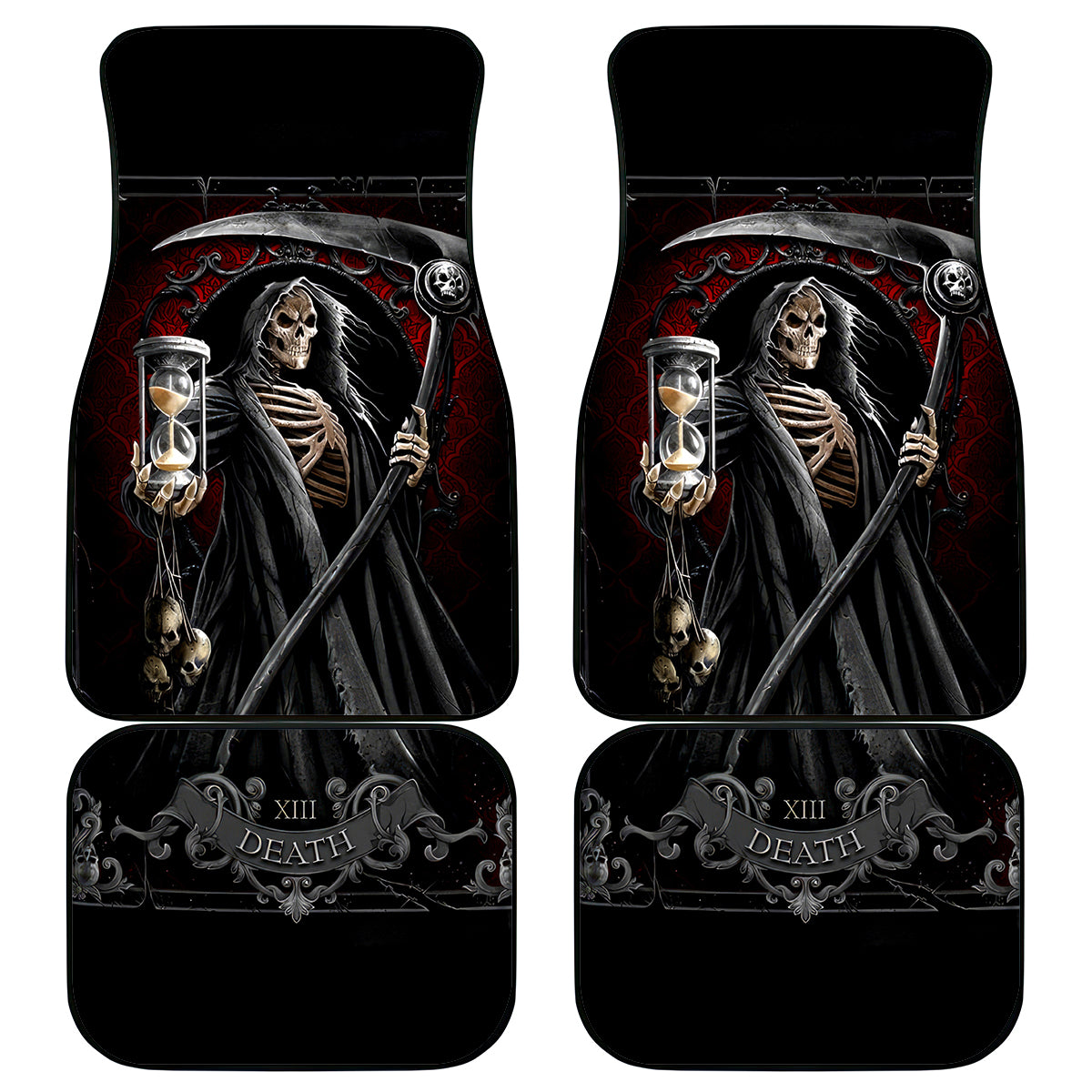 Skull Car Mats Death Reaper Arcana - Wonder Print Shop