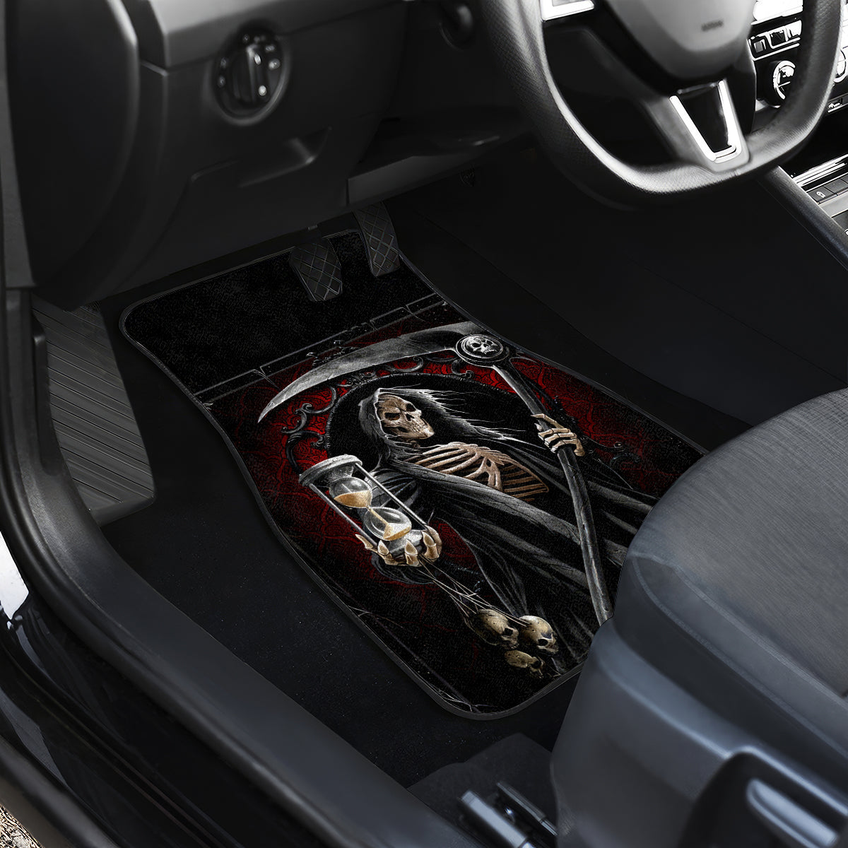 Skull Car Mats Death Reaper Arcana - Wonder Print Shop