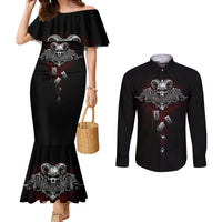 Skull Couples Matching Mermaid Dress and Long Sleeve Button Shirts Death Reaper Arcana DT01