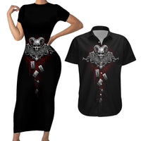Skull Couples Matching Short Sleeve Bodycon Dress and Hawaiian Shirt Death Reaper Arcana - Wonder Print Shop
