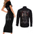 Skull Couples Matching Short Sleeve Bodycon Dress and Long Sleeve Button Shirts Death Reaper Arcana - Wonder Print Shop