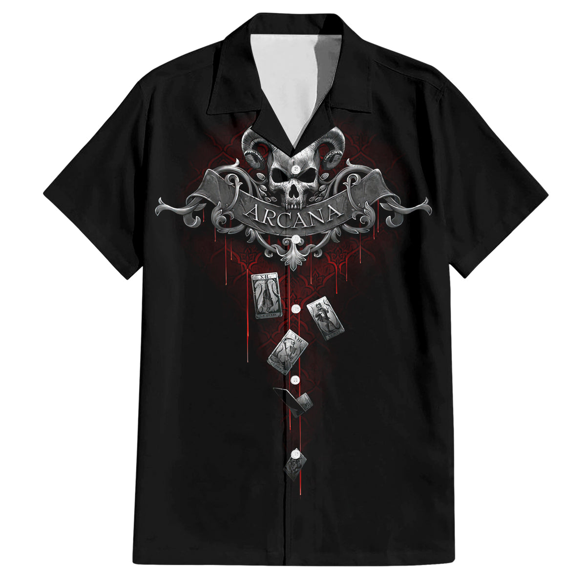 Skull Hawaiian Shirt Death Reaper Arcana - Wonder Print Shop