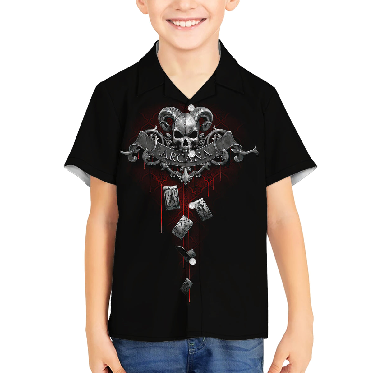 Skull Hawaiian Shirt Death Reaper Arcana - Wonder Print Shop