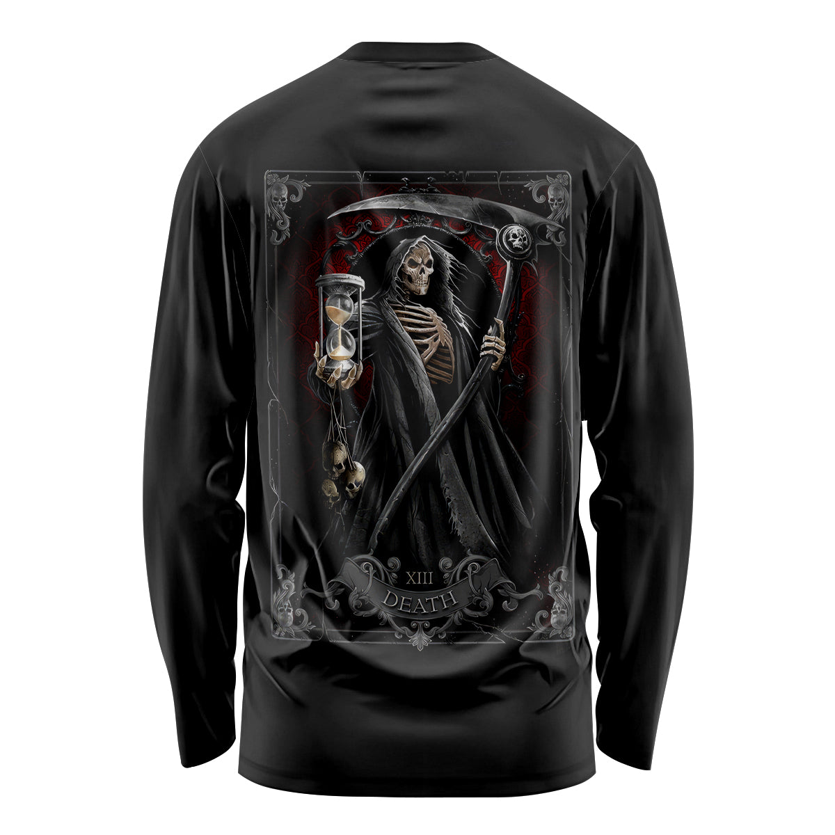 Skull Long Sleeve Shirt Death Reaper Arcana - Wonder Print Shop