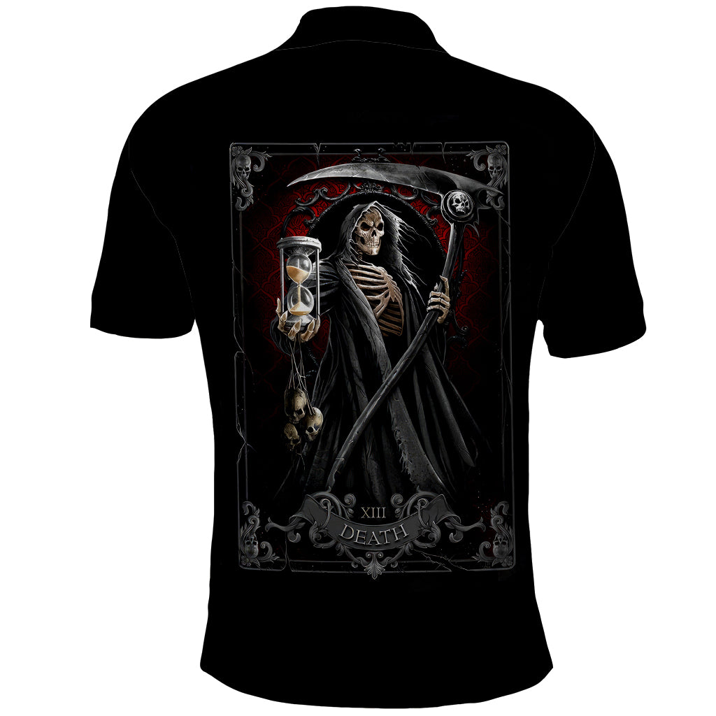 Skull Polo Shirt Death Reaper Arcana - Wonder Print Shop