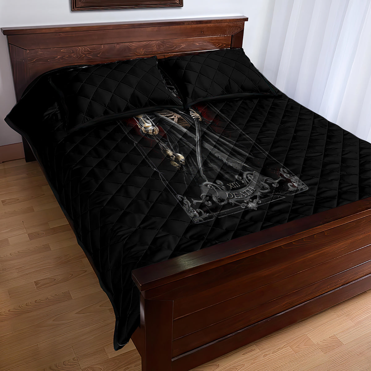 Skull Quilt Bed Set Death Reaper Arcana - Wonder Print Shop