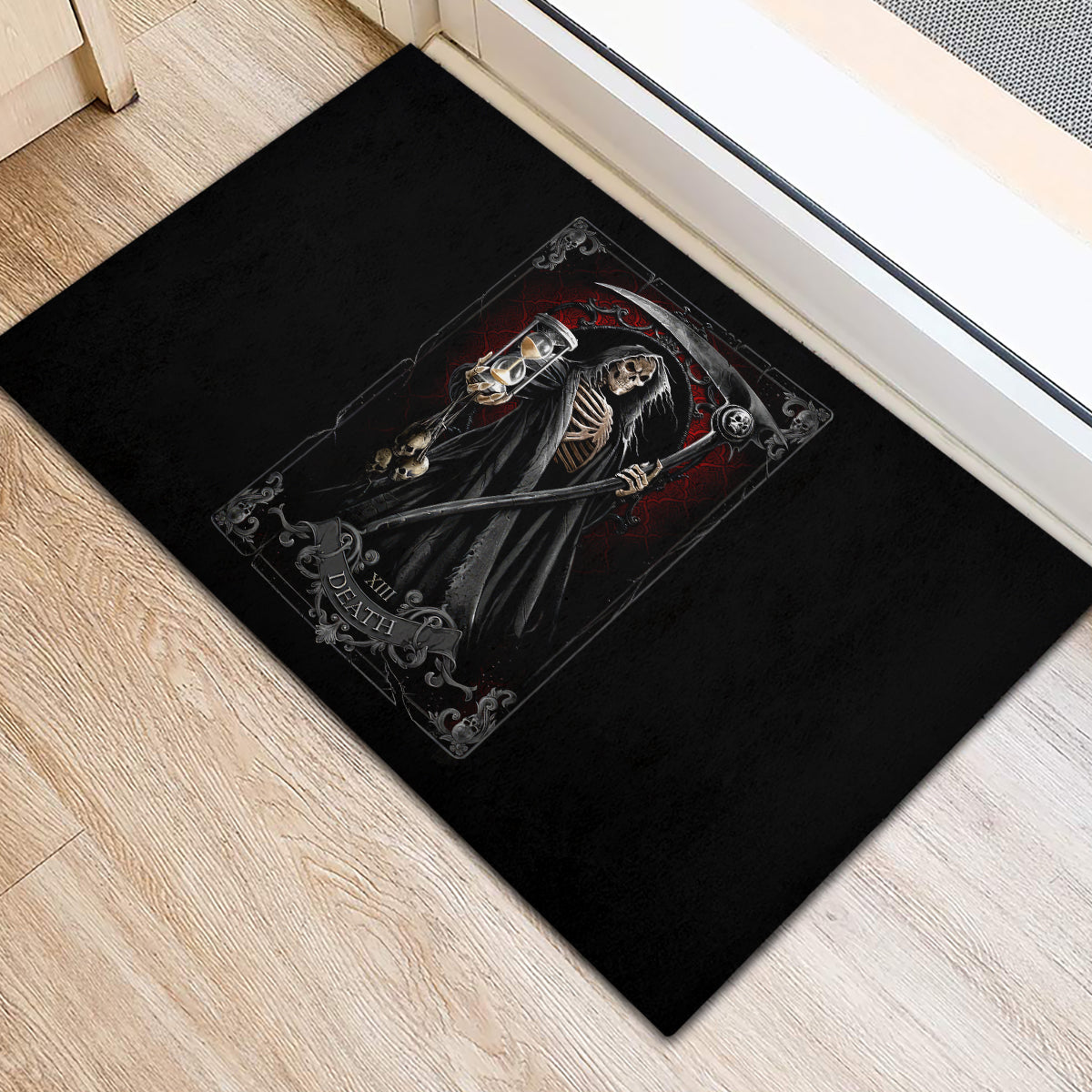 Skull Rubber Doormat Death Reaper Arcana - Wonder Print Shop