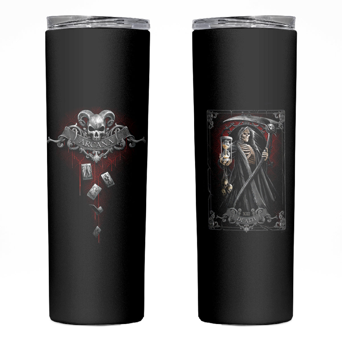 Skull Skinny Tumbler Death Reaper Arcana - Wonder Print Shop