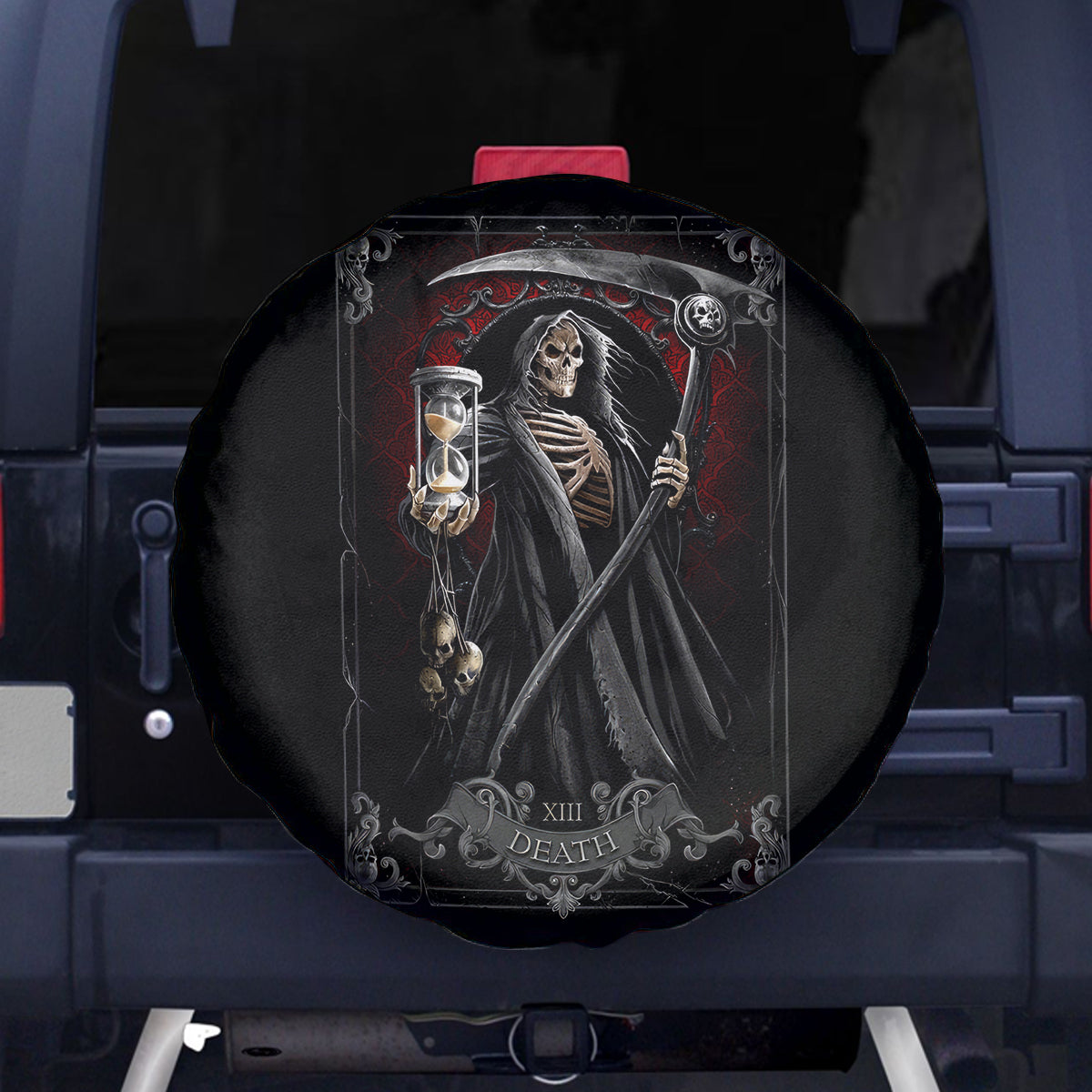 Skull Spare Tire Cover Death Reaper Arcana - Wonder Print Shop
