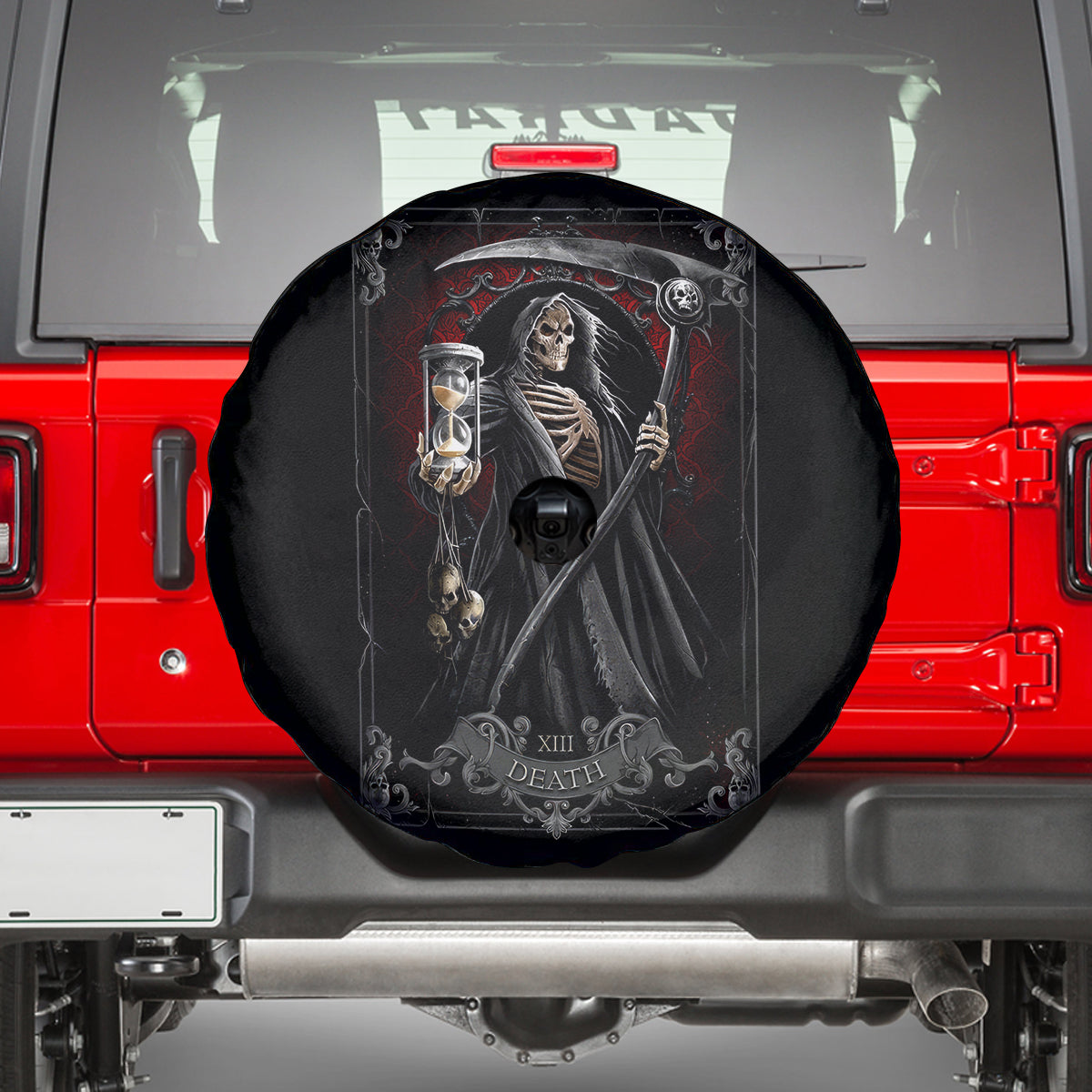 Skull Spare Tire Cover Death Reaper Arcana - Wonder Print Shop