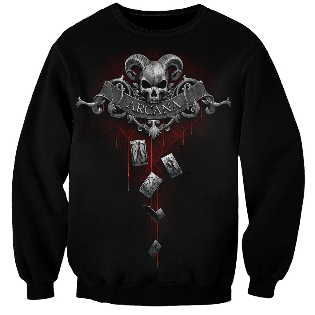 Skull Sweatshirt Death Reaper Arcana - Wonder Print Shop