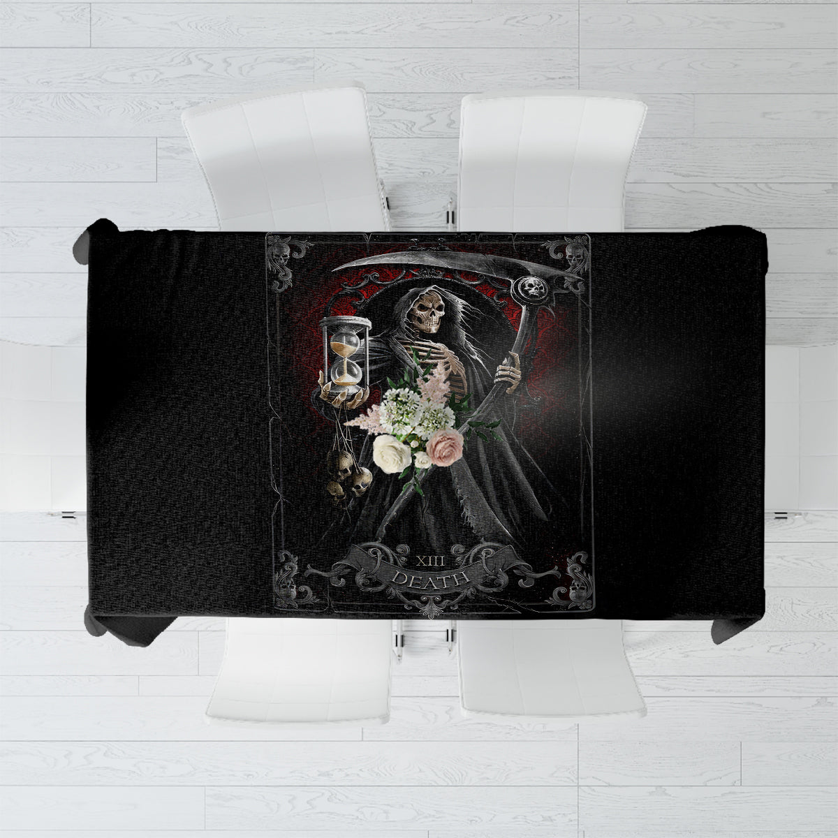 Skull Tablecloth Death Reaper Arcana - Wonder Print Shop