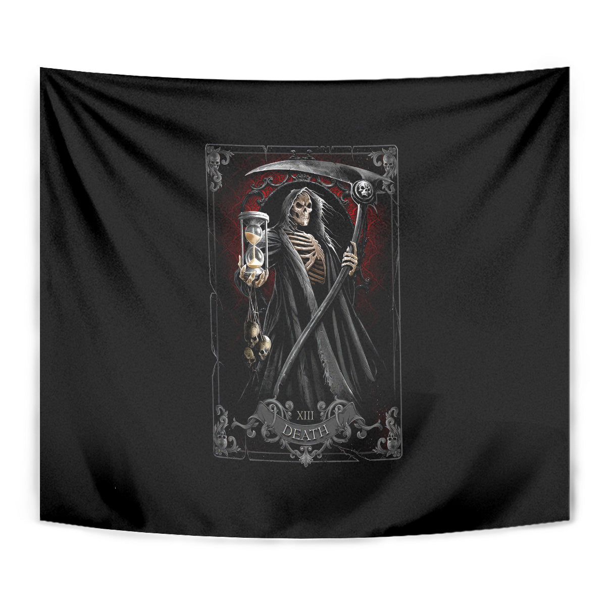 Skull Tapestry Death Reaper Arcana - Wonder Print Shop