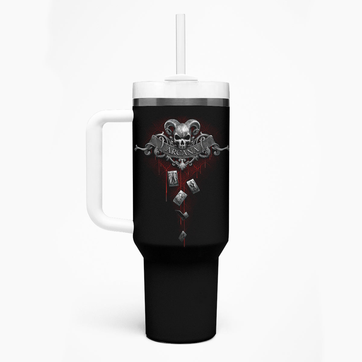 Skull Tumbler With Handle Death Reaper Arcana - Wonder Print Shop