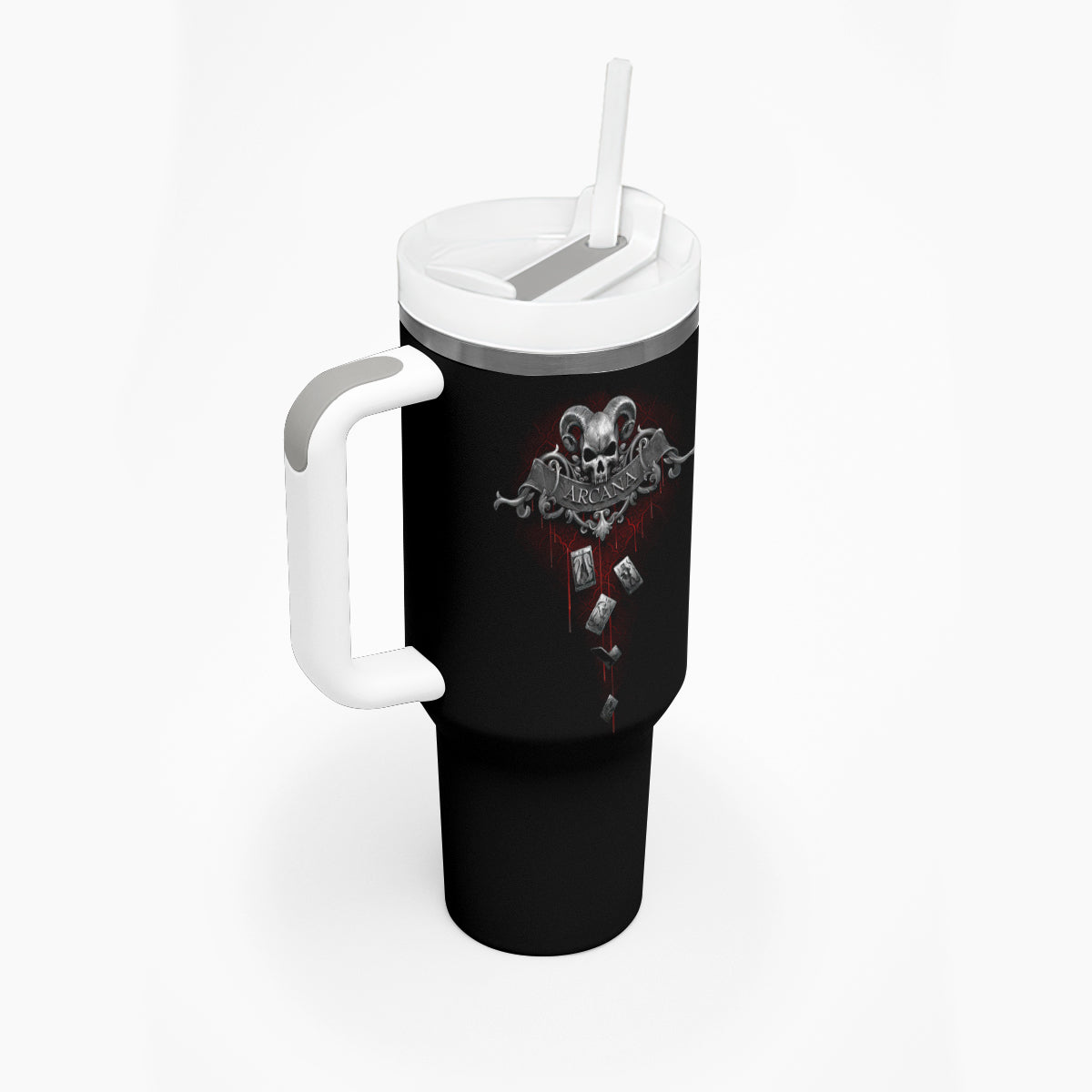 Skull Tumbler With Handle Death Reaper Arcana - Wonder Print Shop