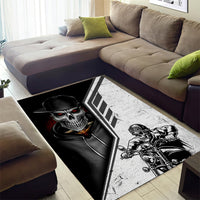 Skull Area Rug Riding Motocycle - Wonder Print Shop