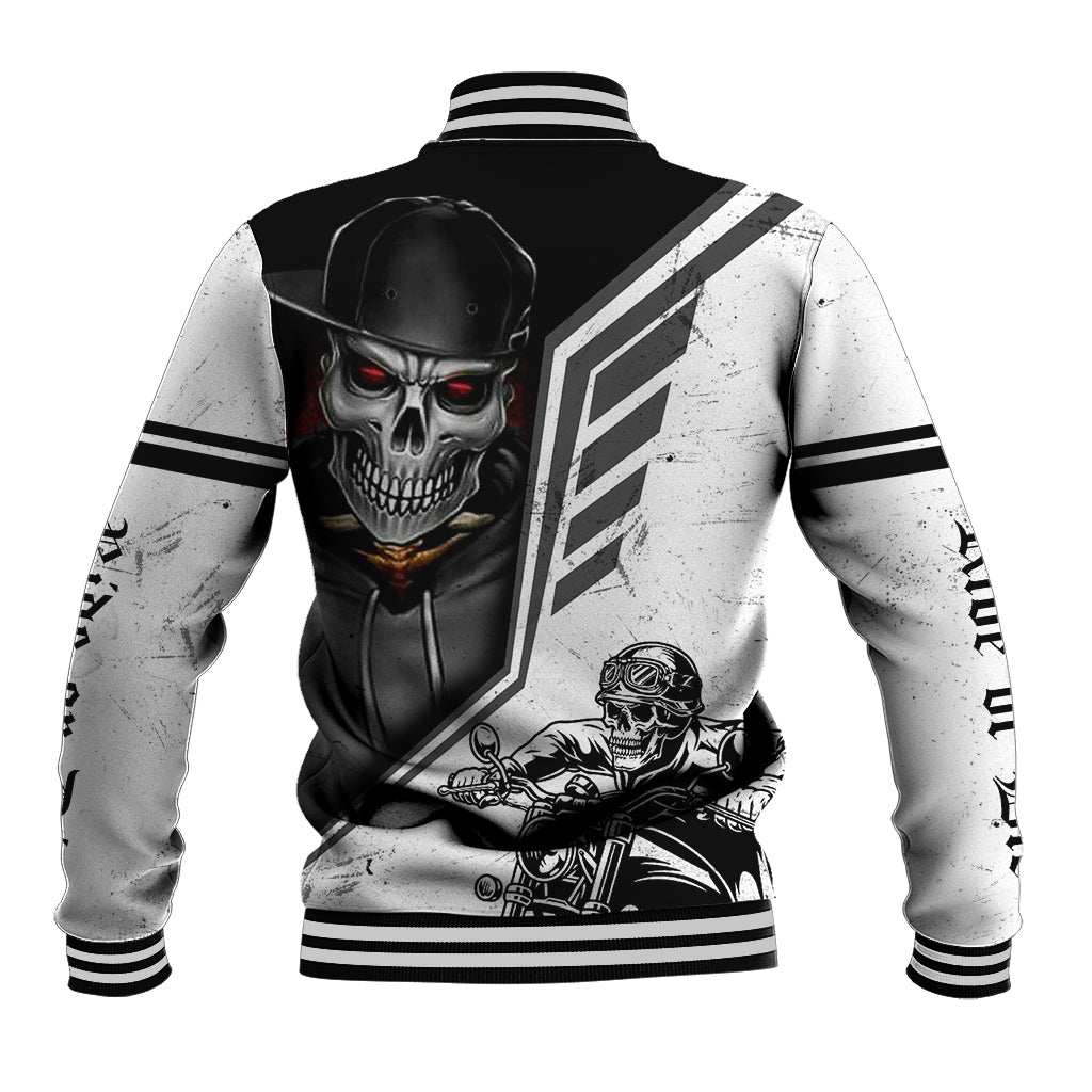 Skull Baseball Jacket Riding Motocycle - Wonder Print Shop