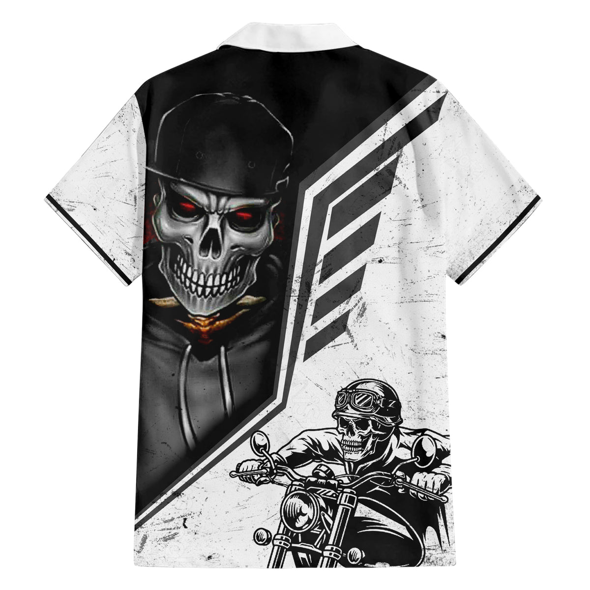 Skull Hawaiian Shirt Riding Motocycle - Wonder Print Shop