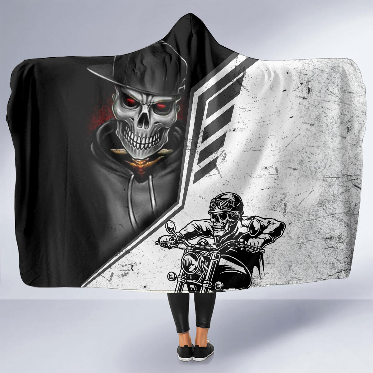 skull-hooded-blanket-riding-motocycle