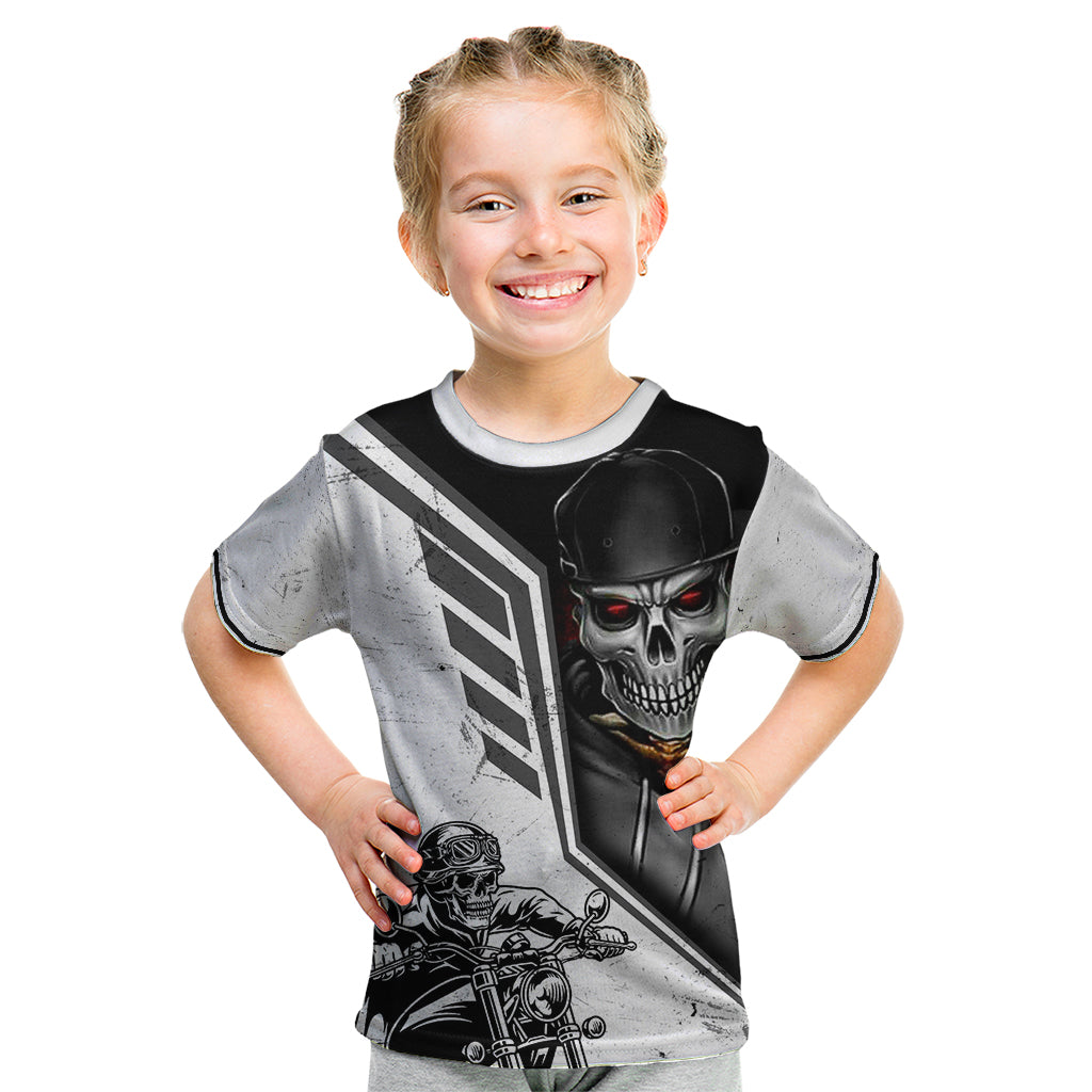 Skull Kid T Shirt Riding Motocycle - Wonder Print Shop