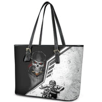 Skull Leather Tote Bag Riding Motocycle - Wonder Print Shop