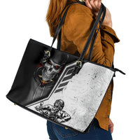 Skull Leather Tote Bag Riding Motocycle - Wonder Print Shop