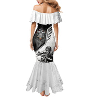Skull Mermaid Dress Riding Motocycle - Wonder Print Shop