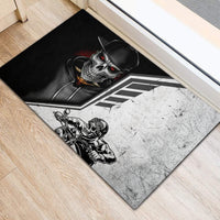 Skull Rubber Doormat Riding Motocycle - Wonder Print Shop