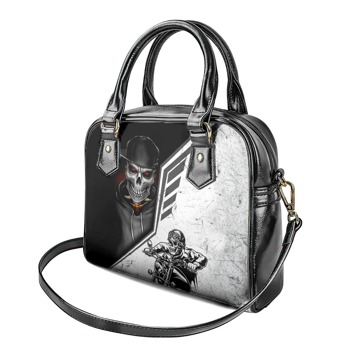 skull-shoulder-handbag-riding-motocycle