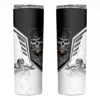 Skull Skinny Tumbler Riding Motocycle - Wonder Print Shop