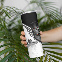 Skull Skinny Tumbler Riding Motocycle - Wonder Print Shop