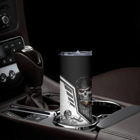 Skull Skinny Tumbler Riding Motocycle - Wonder Print Shop