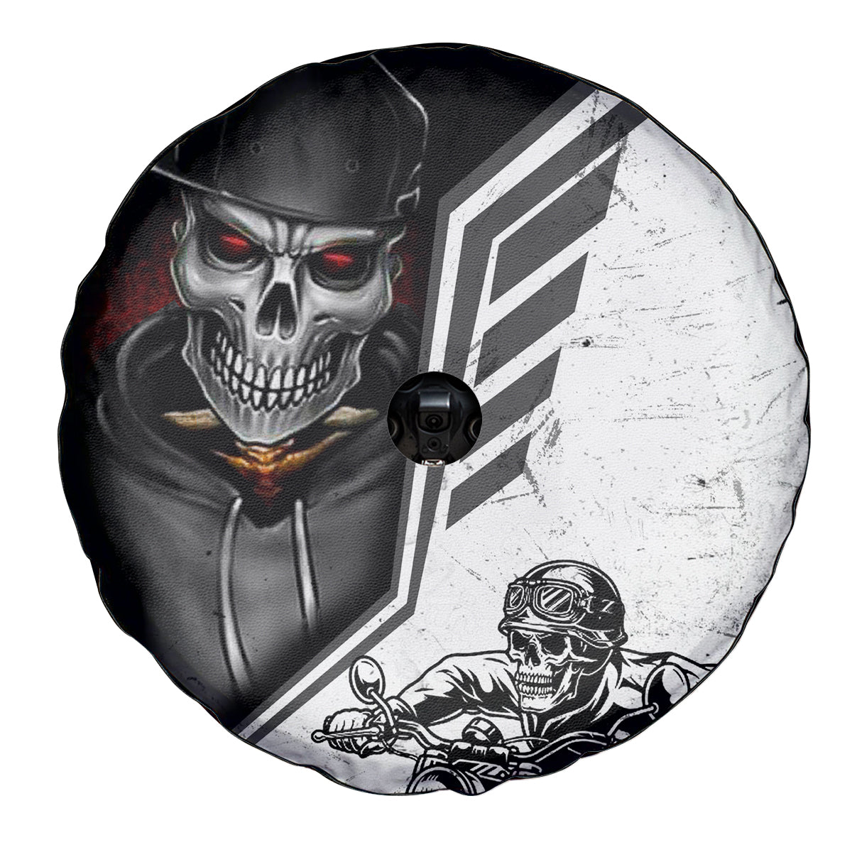 Skull Spare Tire Cover Riding Motocycle - Wonder Print Shop