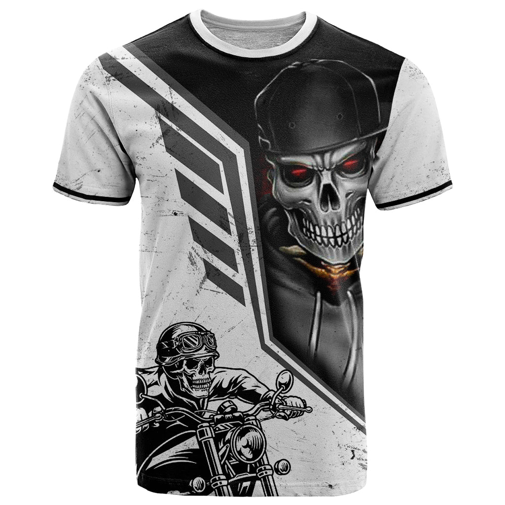Skull T Shirt Riding Motocycle - Wonder Print Shop