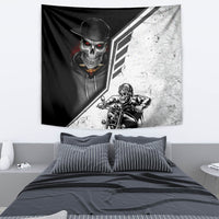 Skull Tapestry Riding Motocycle - Wonder Print Shop