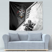 Skull Tapestry Riding Motocycle - Wonder Print Shop