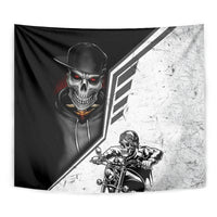 Skull Tapestry Riding Motocycle - Wonder Print Shop