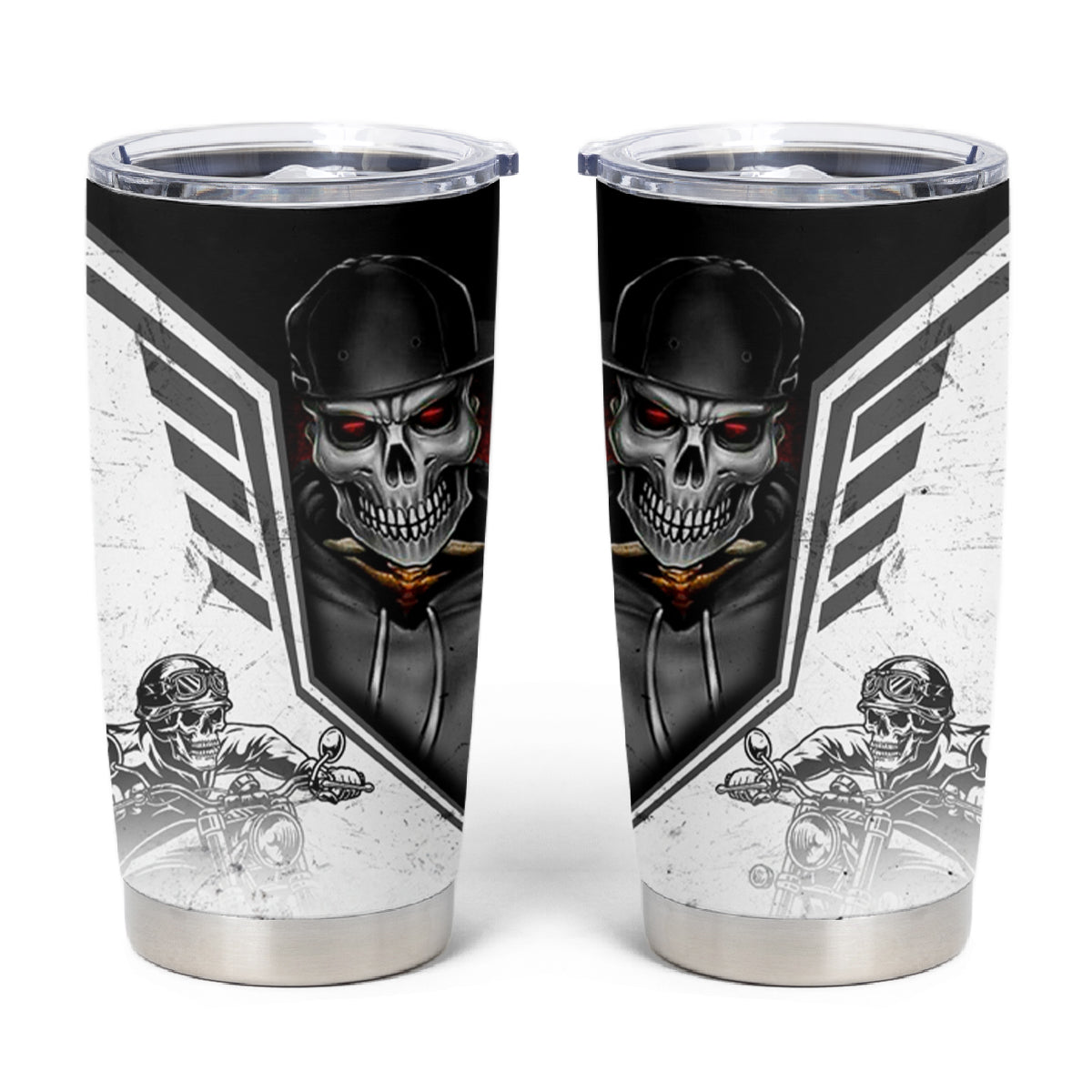 Skull Tumbler Cup Riding Motocycle - Wonder Print Shop