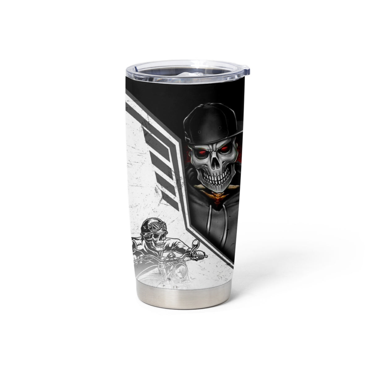Skull Tumbler Cup Riding Motocycle - Wonder Print Shop