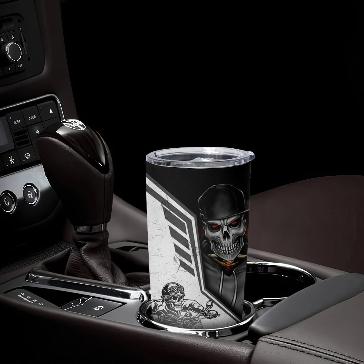 Skull Tumbler Cup Riding Motocycle - Wonder Print Shop
