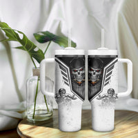 Skull Tumbler With Handle Riding Motocycle - Wonder Print Shop