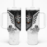 Skull Tumbler With Handle Riding Motocycle - Wonder Print Shop