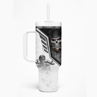 Skull Tumbler With Handle Riding Motocycle - Wonder Print Shop