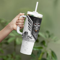 Skull Tumbler With Handle Riding Motocycle - Wonder Print Shop