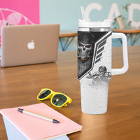 Skull Tumbler With Handle Riding Motocycle - Wonder Print Shop